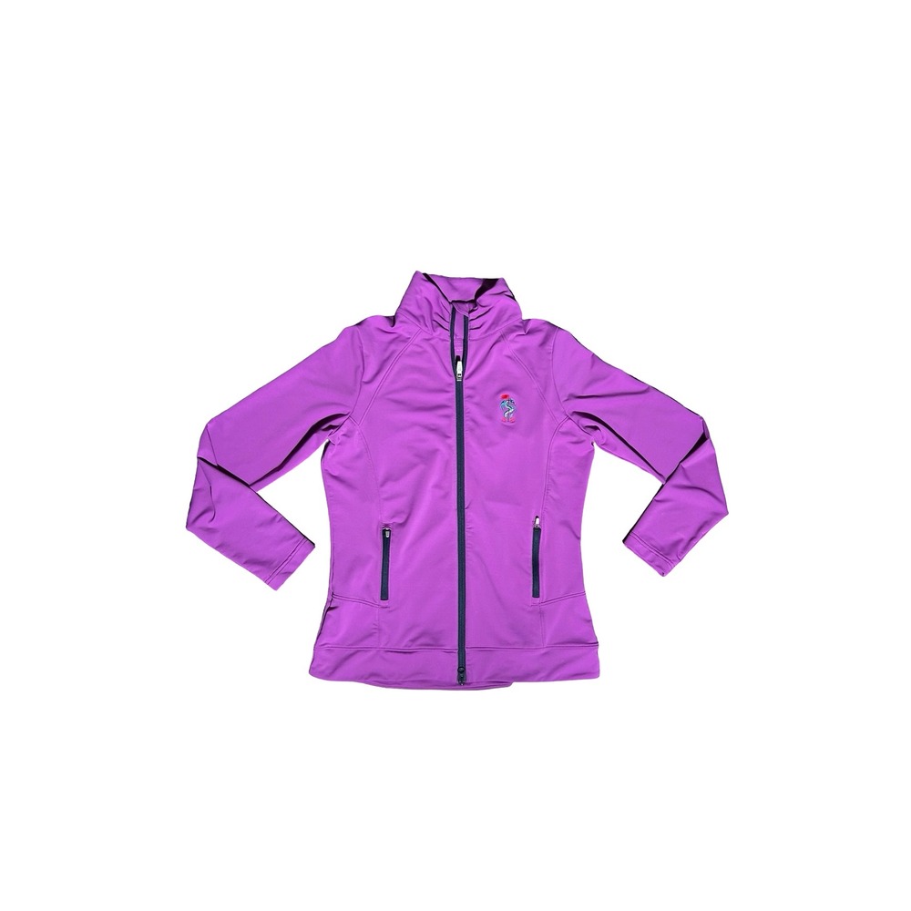 Peter Millar Womens Purple UPF 50+ Full Zip Performance Jacket Seahorse Logo M